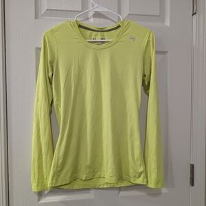 Under Armour, Woman's Small, Long Sleeve Performance Shirt, Lime Green